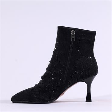 Una Healy Piano Picker High Heel Boot - Black Sparkle